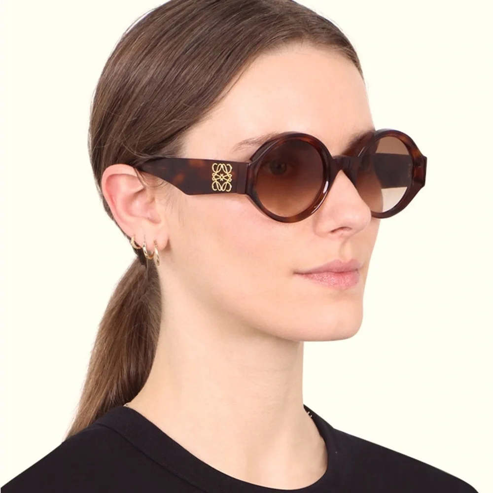NIB LOEWE Story Round Frame Tortoiseshell Acetate Sunglasses - Picture 8 of 12